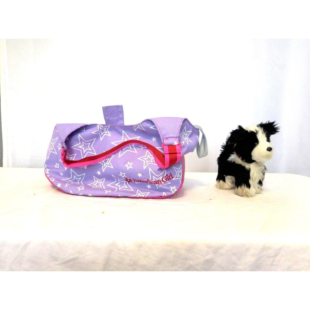 American Girl Purple 2 Doll Carry Travel Tote + American Girl  Sheepdog no doll